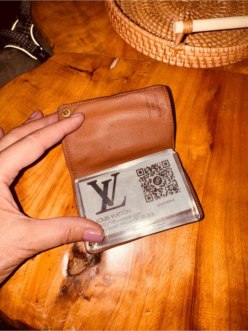 monogram Porte-Cartes Credit Pression wallet card holder vintage - Picture 8 of 15